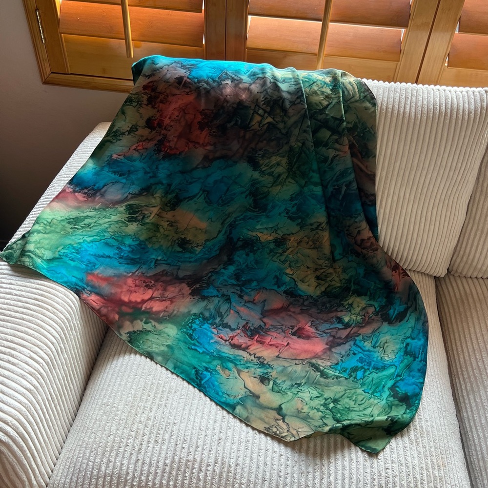 Vintage Multicolor Tie-Dye Scarf